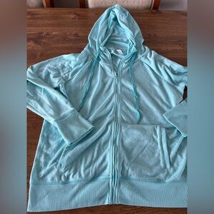 Womens Gap Size XL Aqua Full-Zip Hoodie